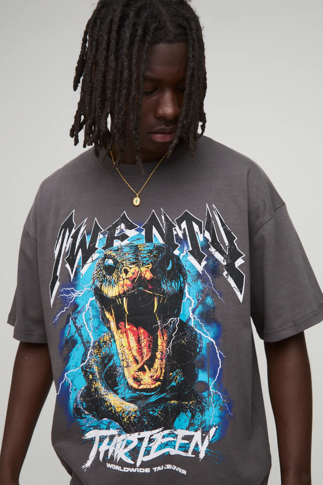 Oversized Snake Worldwide Large Scale Printed T-Shirt
