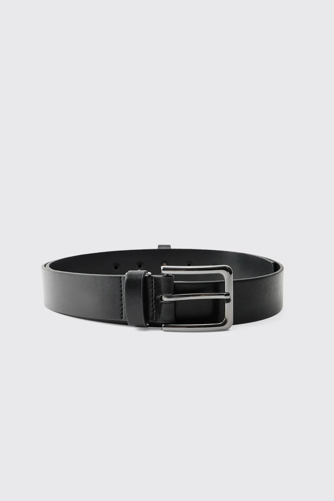 Faux Leather Belt With Chain