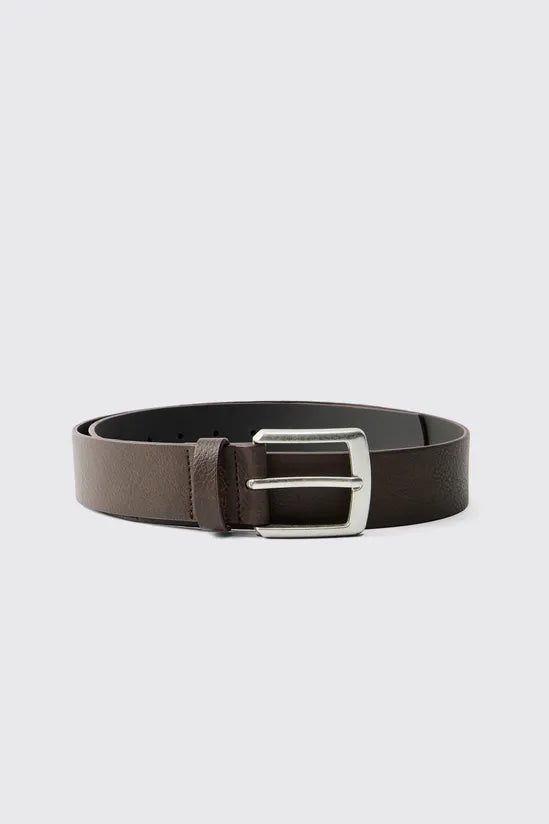 MAN Debossed Faux Leather Belt