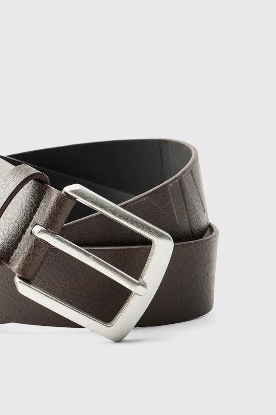 MAN Debossed Faux Leather Belt