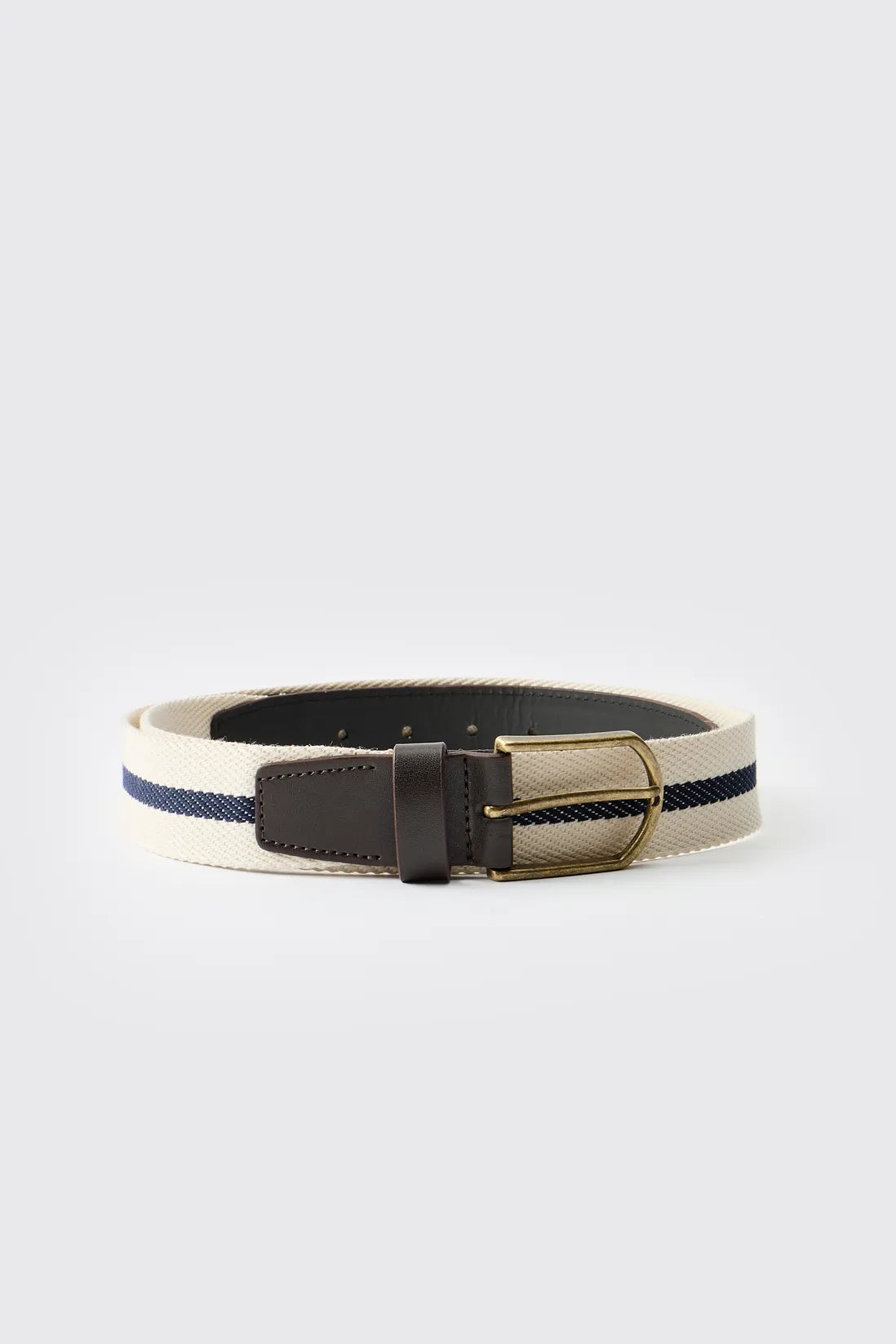 Striped Faux Leather Belt