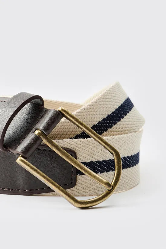 Striped Faux Leather Belt