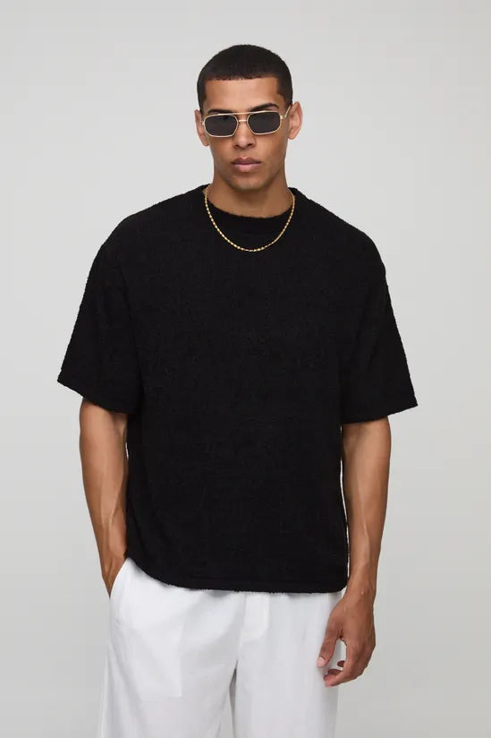 Boxy Fit Fine Knitted T-Shirt