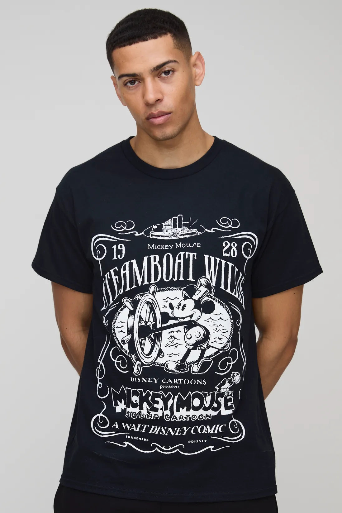 Oversized Disney Mickey Mouse License Printed T-Shirt