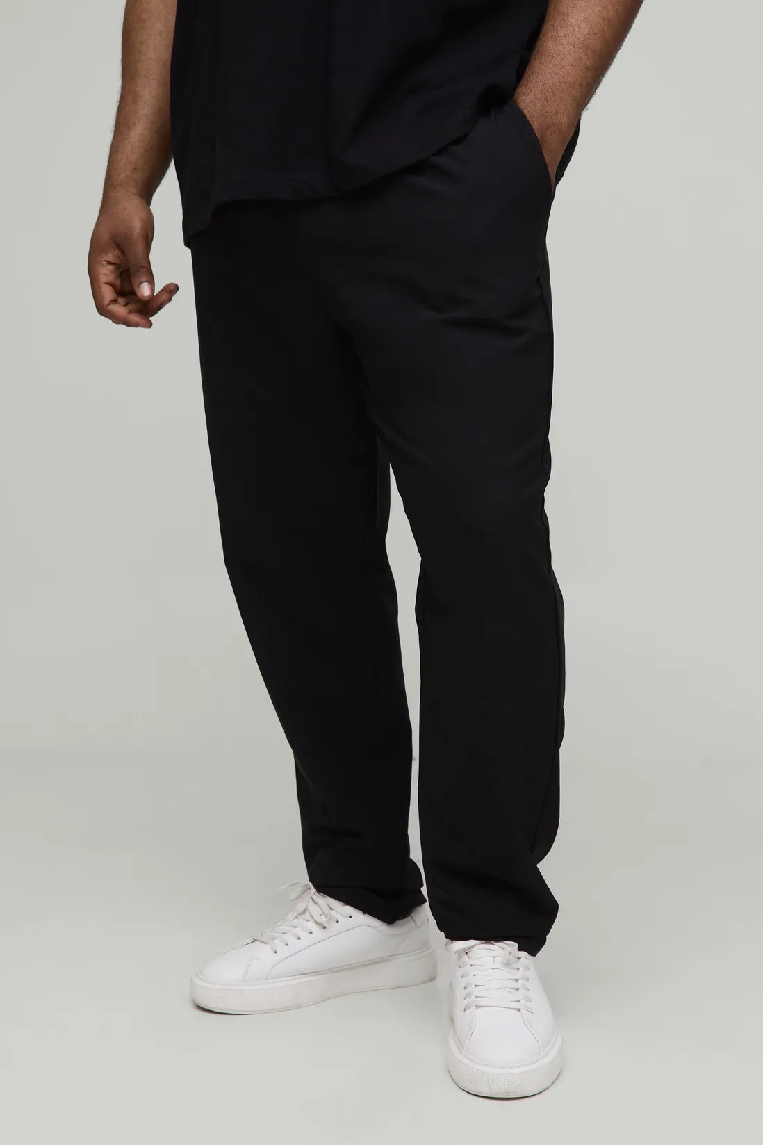 Plus Elasticated Waist Technical Stretch Slim Trousers