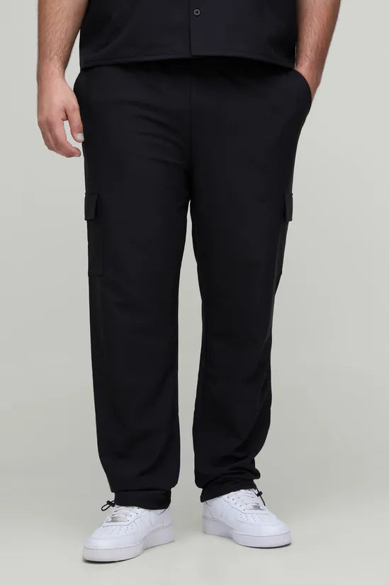 Plus Elasticated Waist Technical Stretch Skinny Cargo Trousers