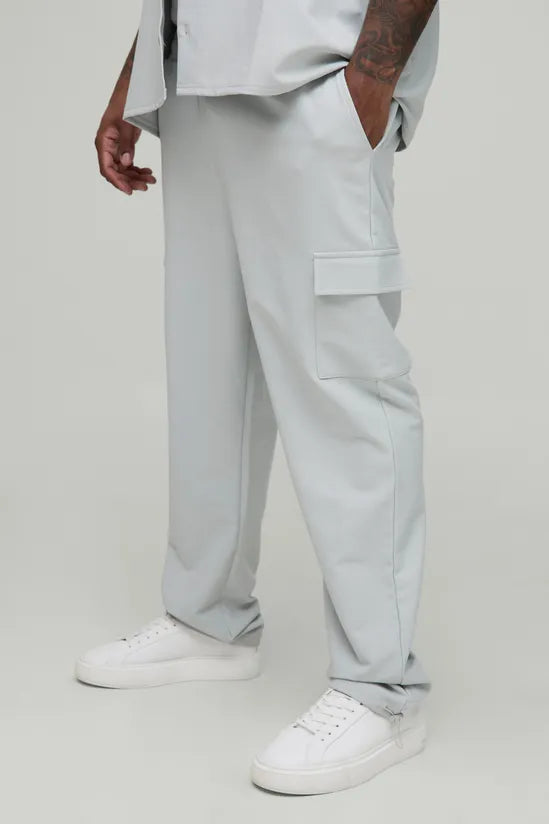 Plus Elasticated Waist Technical Stretch Skinny Cargo Trousers