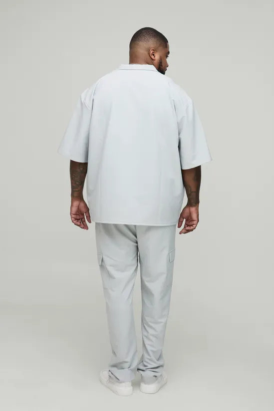 Plus Elasticated Waist Technical Stretch Skinny Cargo Trousers