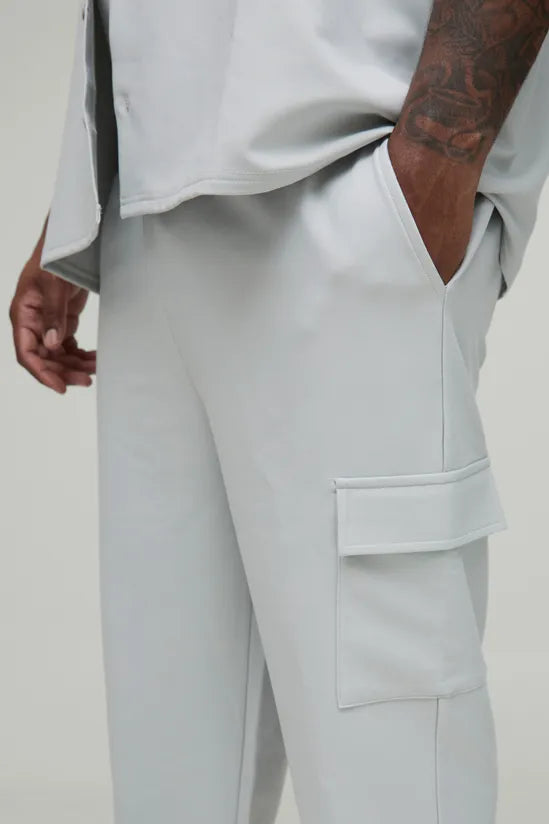 Plus Elasticated Waist Technical Stretch Skinny Cargo Trousers