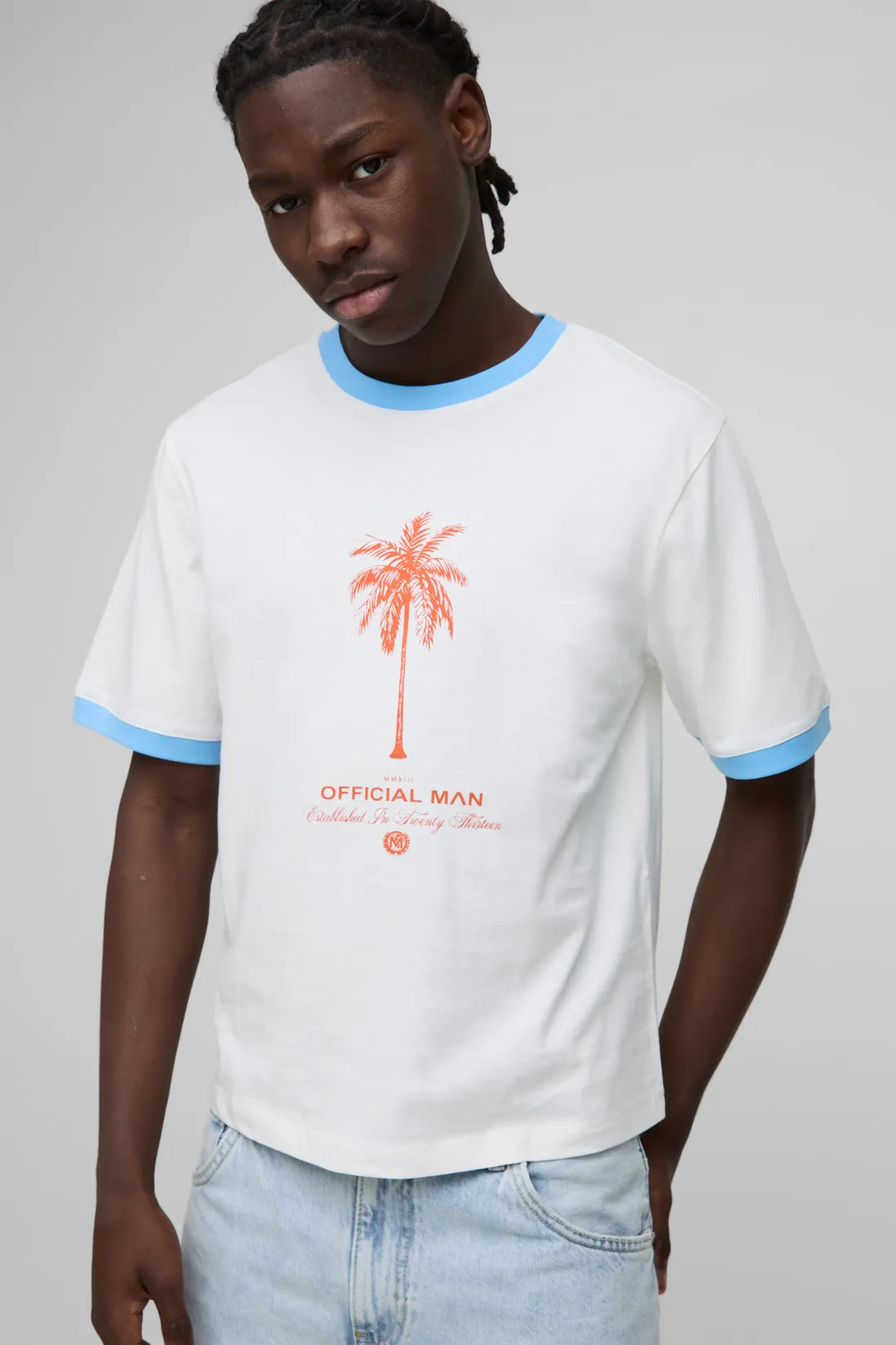 Boxy Palm Graphic Ringer T-Shirt