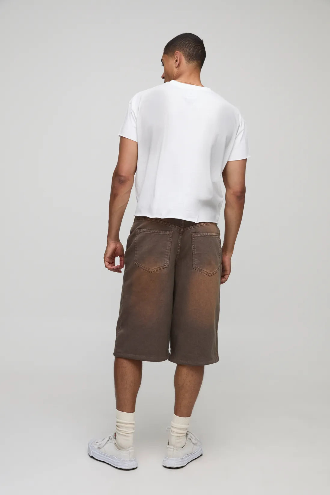 Oversized Shrunken Washed Eagle Graphic T-Shirt