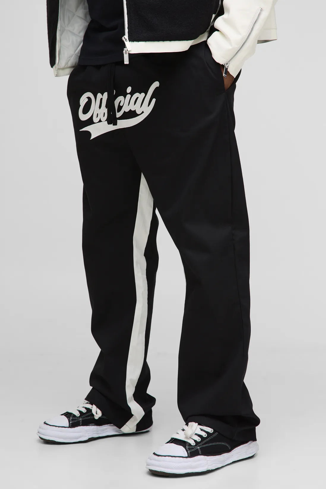 Plus Elasticated Waist Official Applique Gusset Flared Trousers