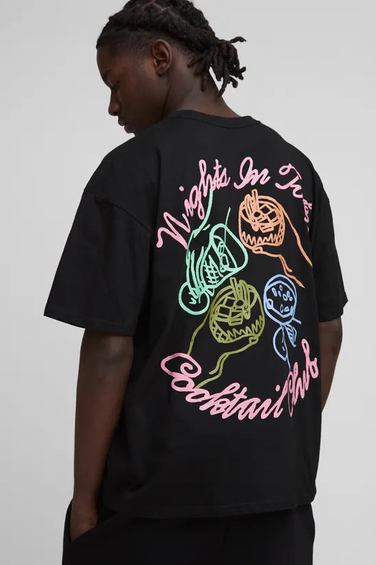 Oversized Nights in Tokyo Printed T-Shirt