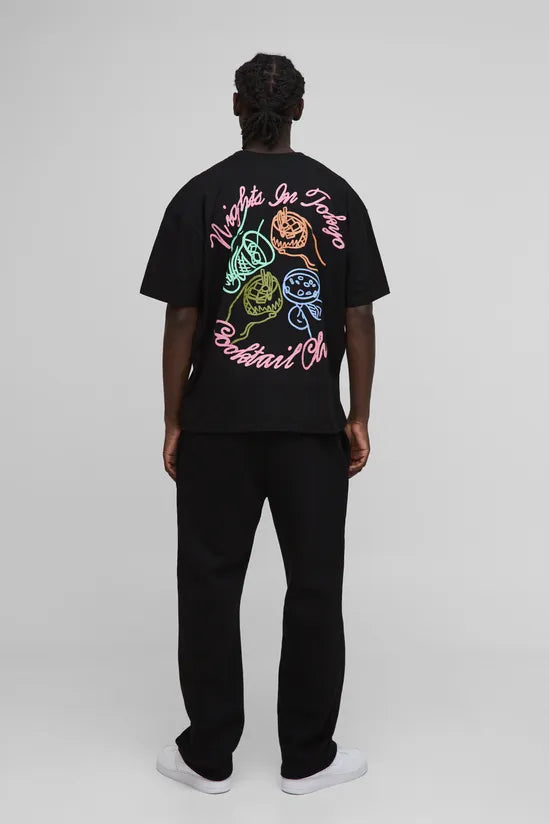 Oversized Nights in Tokyo Printed T-Shirt