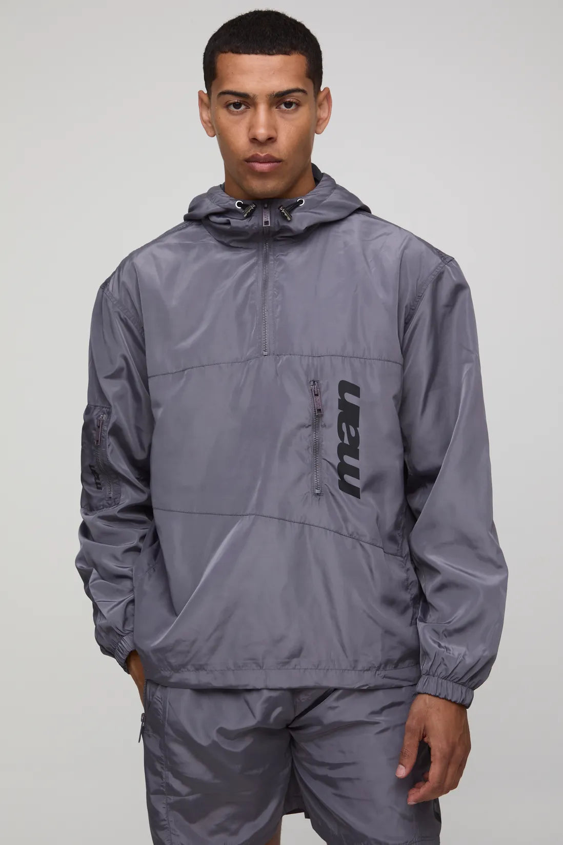 MAN Oversized Nylon Jacket With Hood