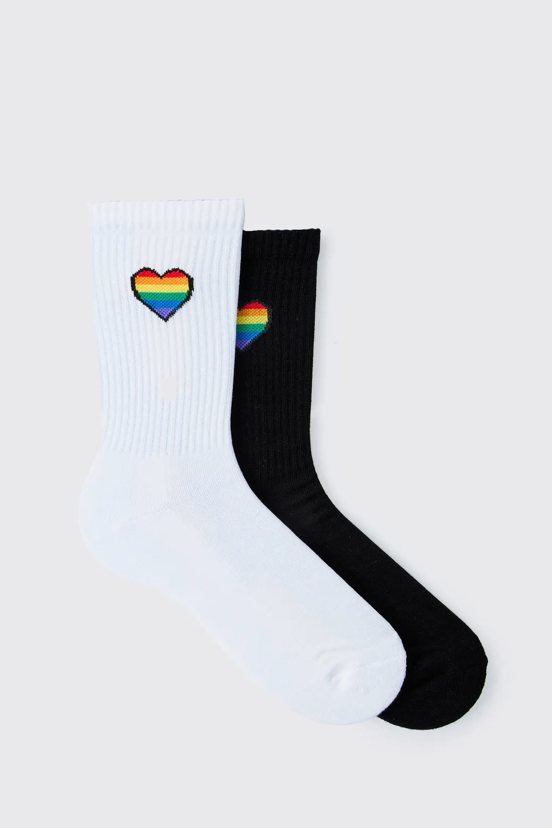 2 Pack Rainbow Heart Pride Socks