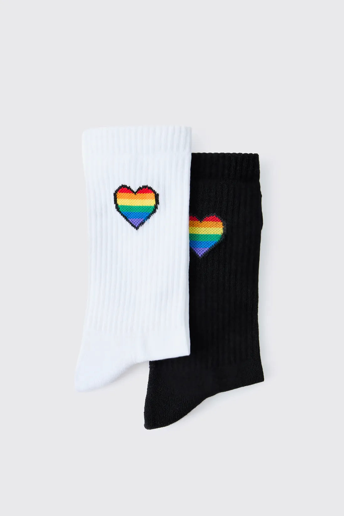 2 Pack Rainbow Heart Pride Socks