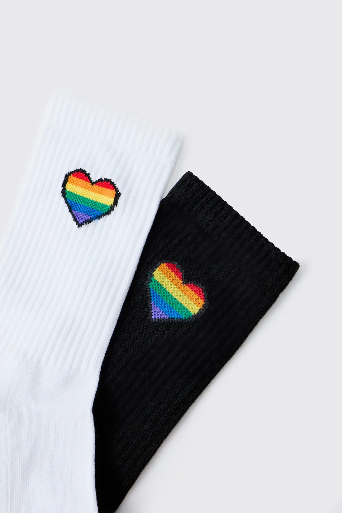 2 Pack Rainbow Heart Pride Socks