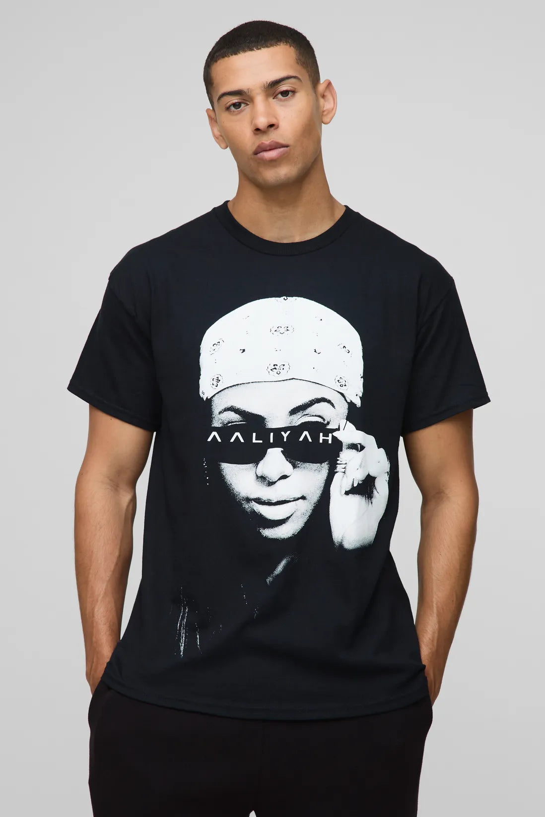 Oversized Aaliyah License Printed T-Shirt