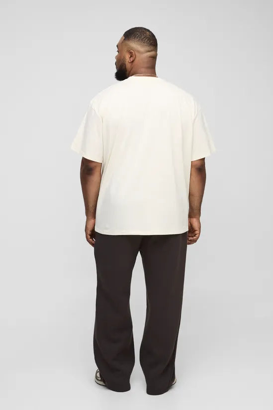 Plus Oversized Leaf Puff Print T-Shirt