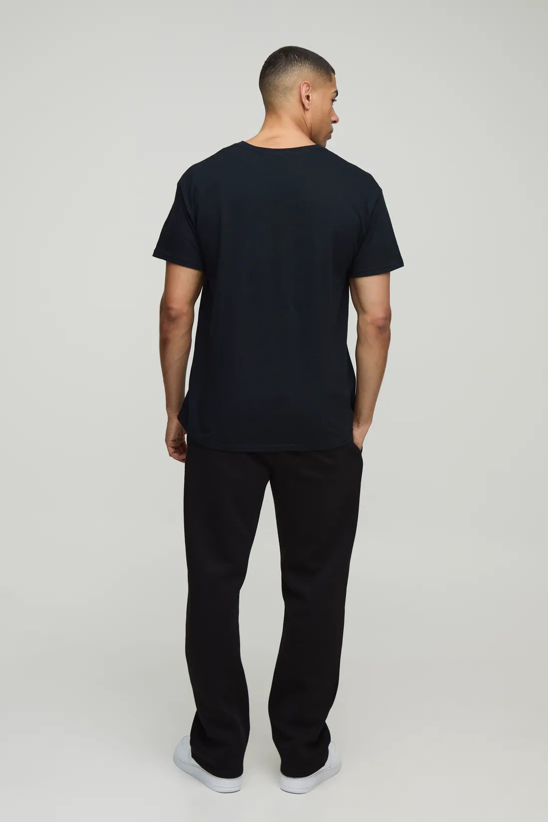 Black Regular Fit Disney Lilo & Stitch License Printed T-Shirt