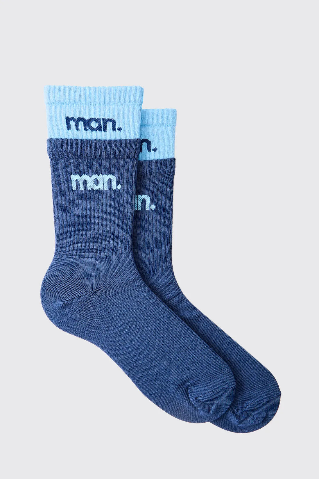 Blue Faux Layer Double MAN Sport Sock