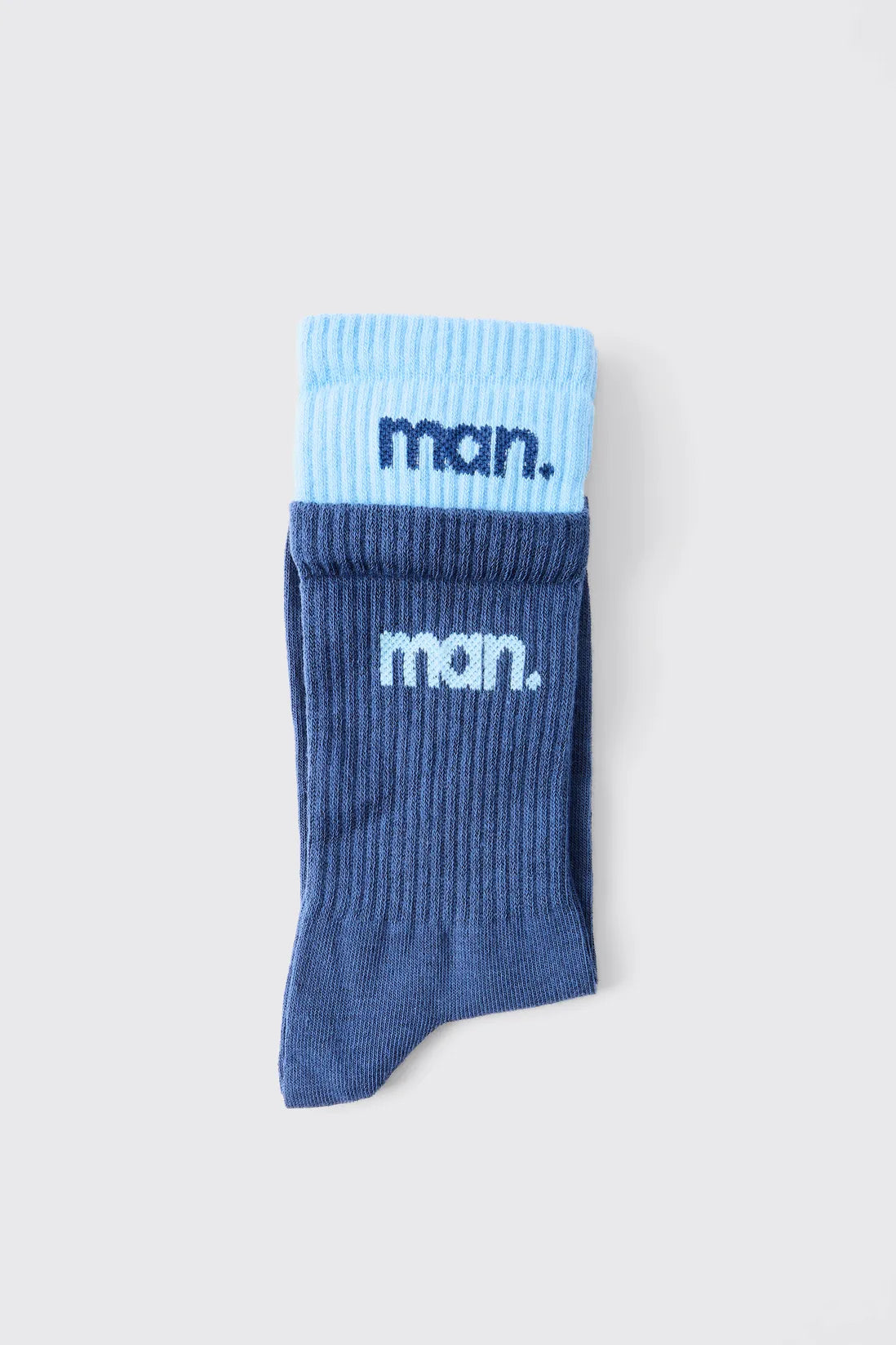 Blue Faux Layer Double MAN Sport Sock