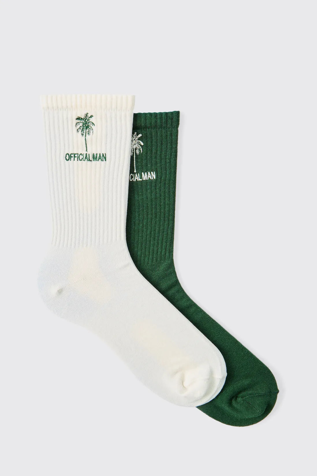 Multi 2 Pack Official Man Palm Embroidered Sport Socks