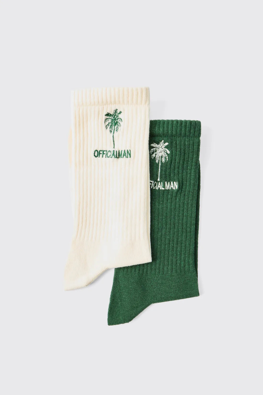 Multi 2 Pack Official Man Palm Embroidered Sport Socks