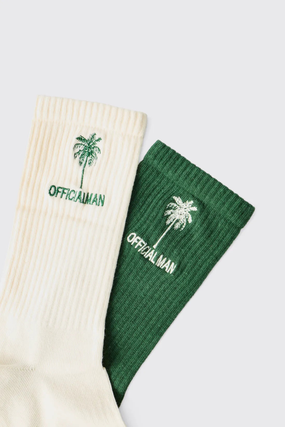 Multi 2 Pack Official Man Palm Embroidered Sport Socks