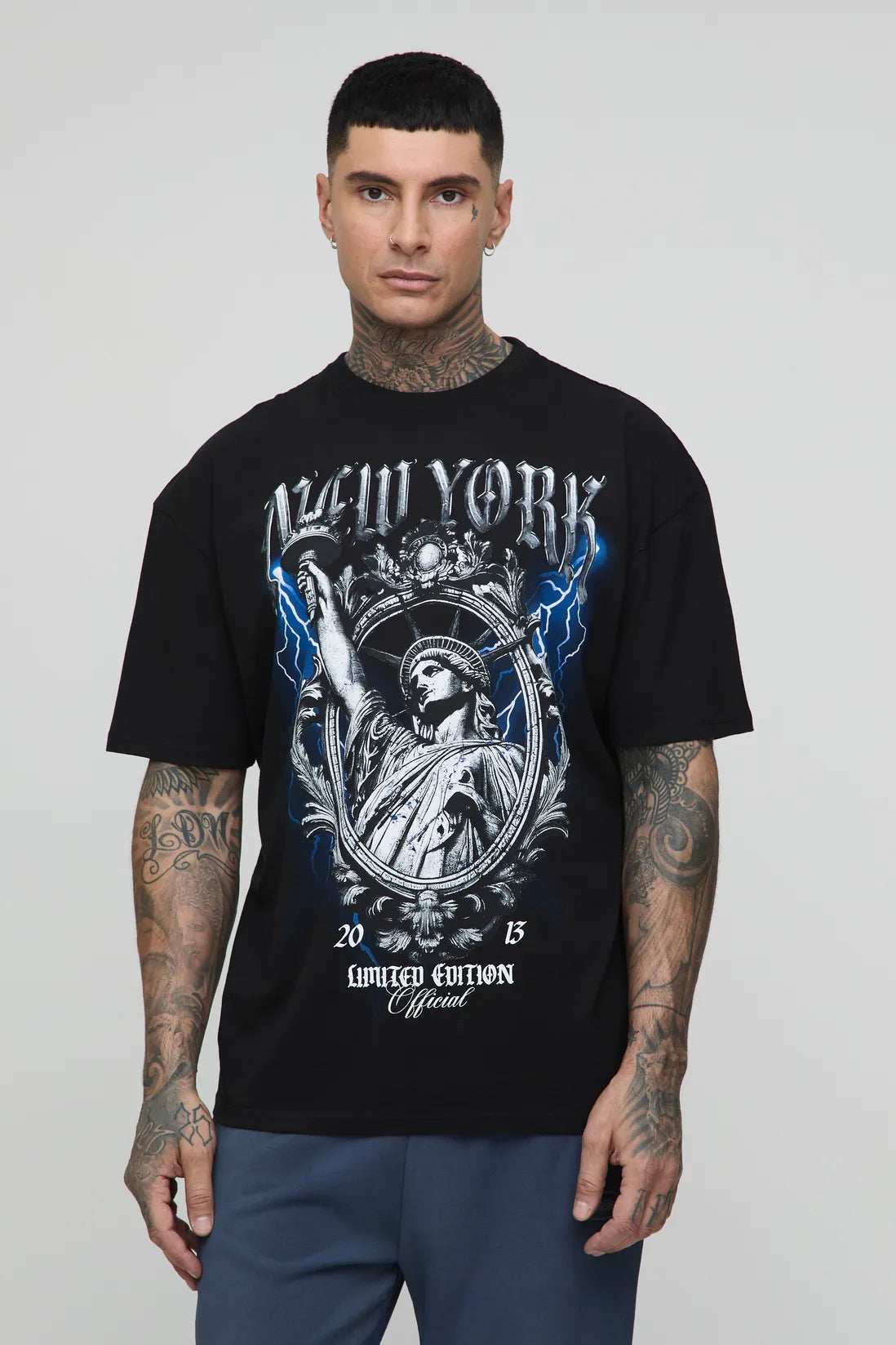 Tall Oversized Large Scale New York Renaissance Print T-Shirt