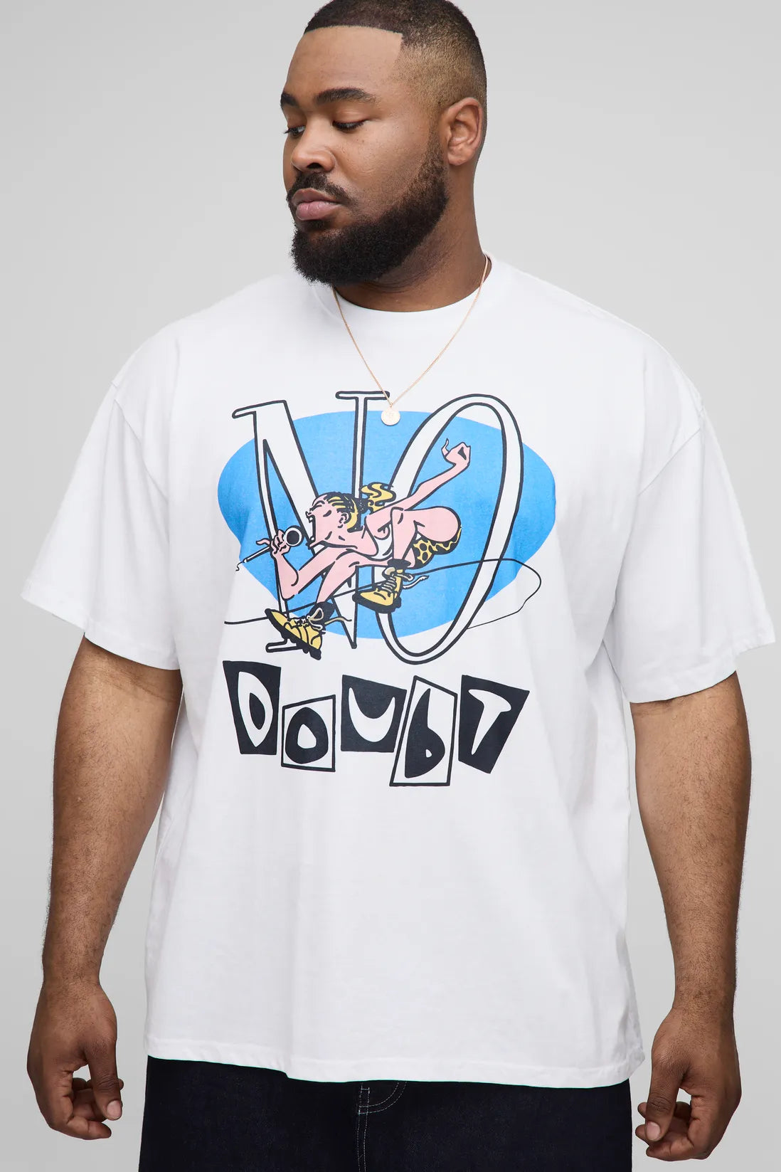 Plus Oversized No Doubt License Print T-Shirt