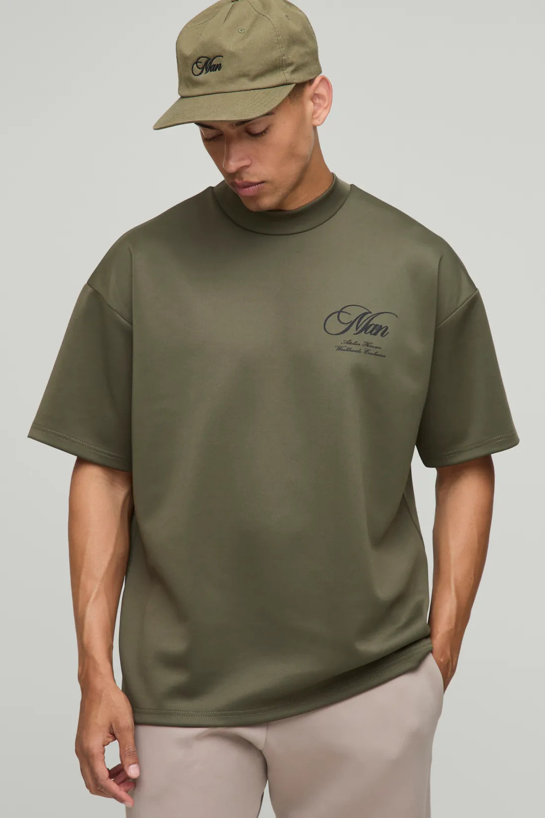Oversized Extended Neck Man Scuba T-Shirt