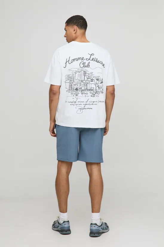 Elasticated Waist Relaxed Fit Crinkle Textured Cargo Shorts