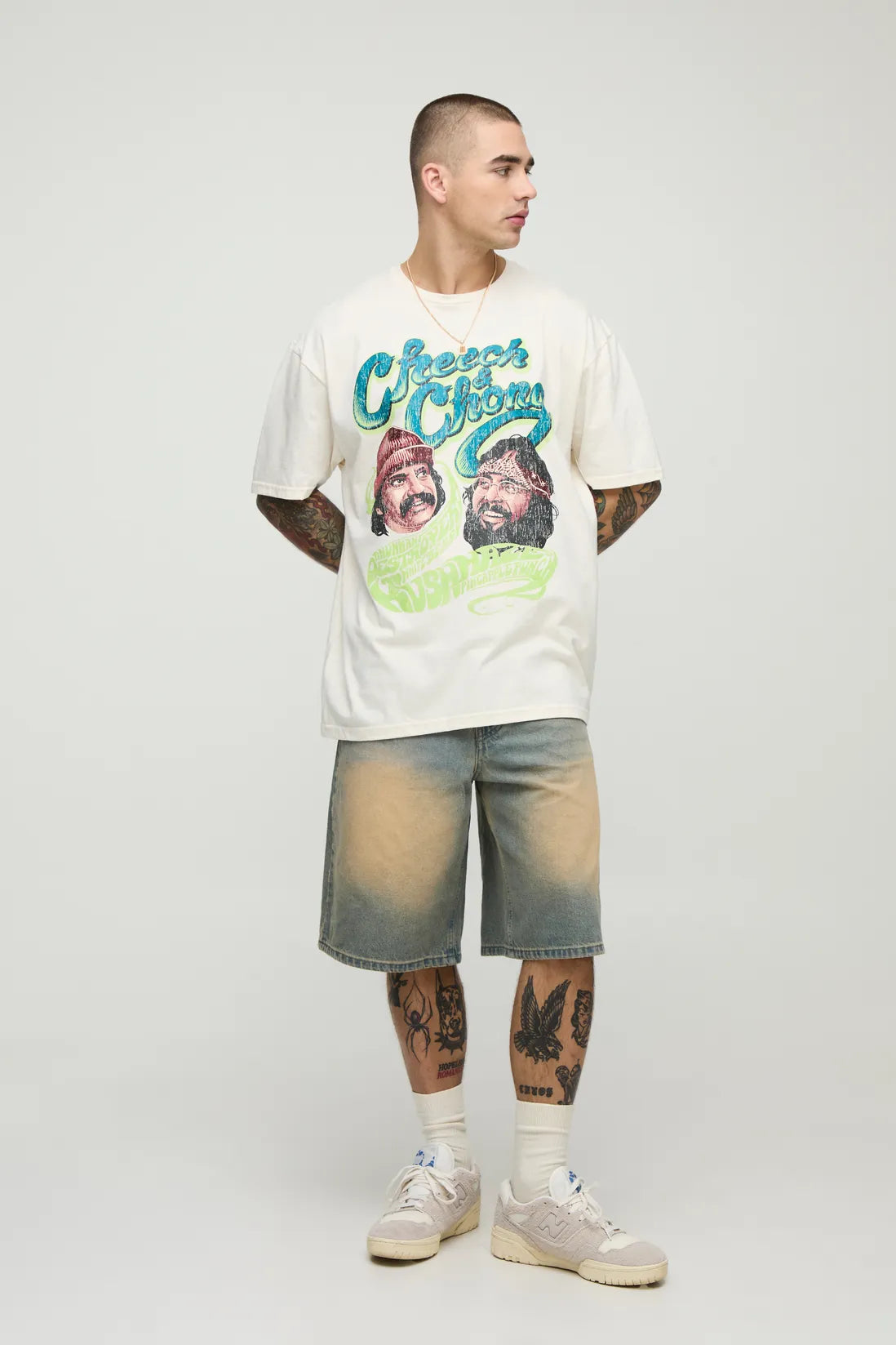 Ecru Oversized Cheech & Chong License T-Shirt