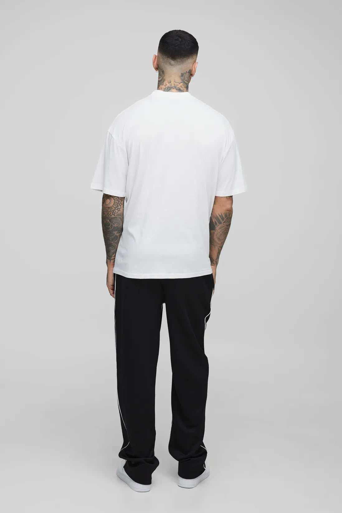 Tall Oversized Extended Neck Harlem Varsity Print T-Shirt