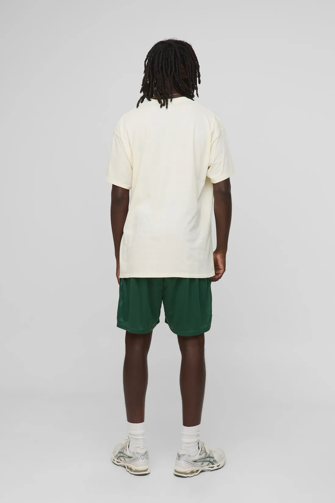 Ecru Oversized Embroidered MAN T-Shirt