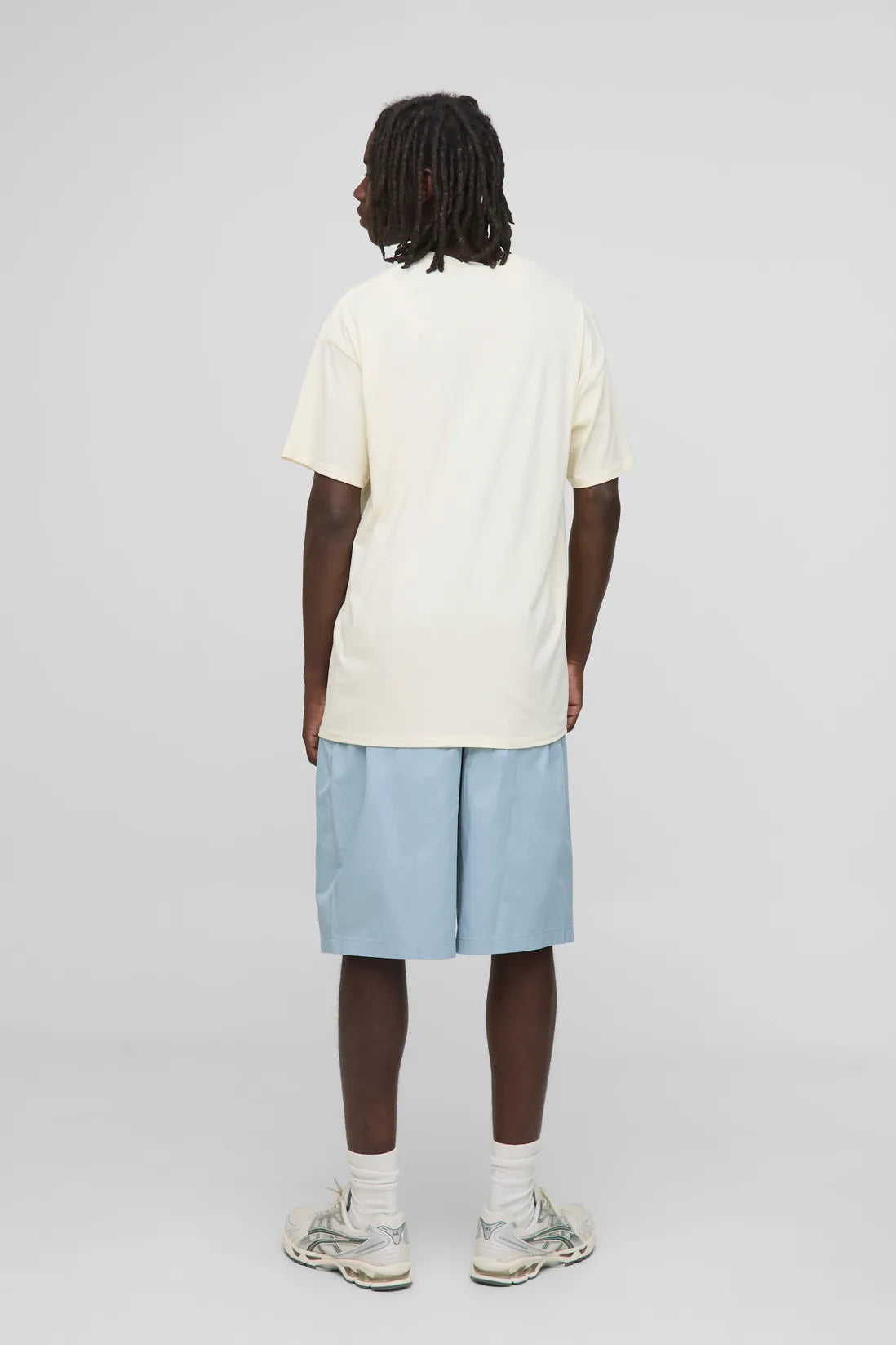 Ecru Oversized Embroidered MAN T-Shirt