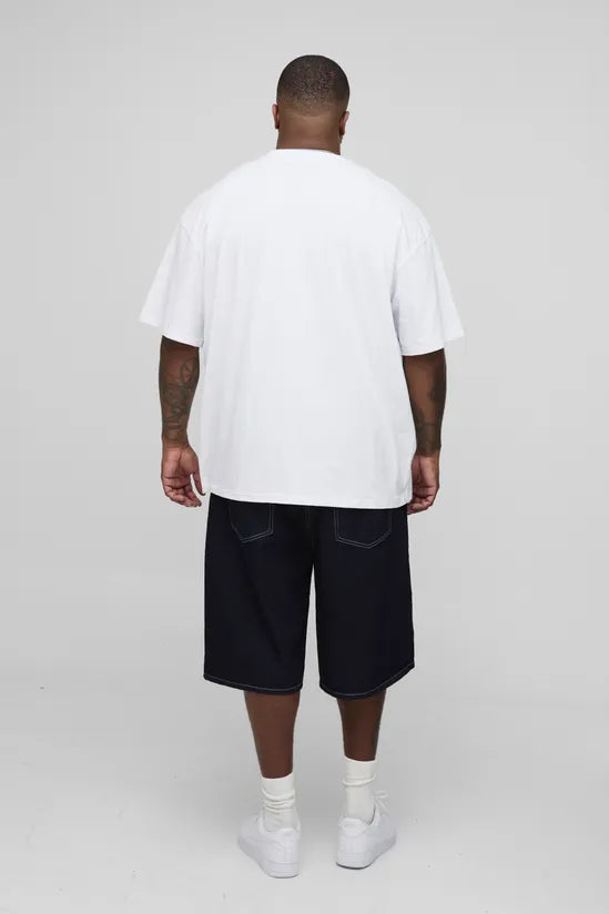 Plus Oversized Embroidered Car T-Shirt