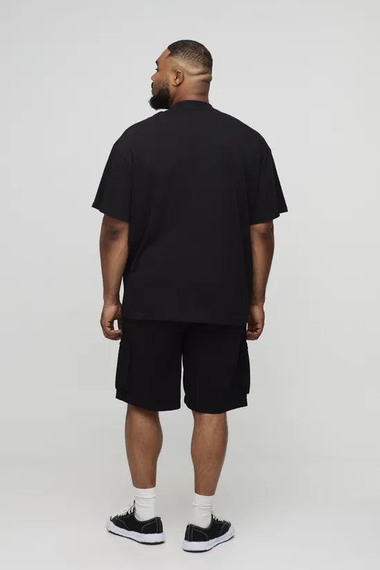 Plus Oversized Extended Neck Embroidered Rio De Janeiro Embroidered T-Shirt