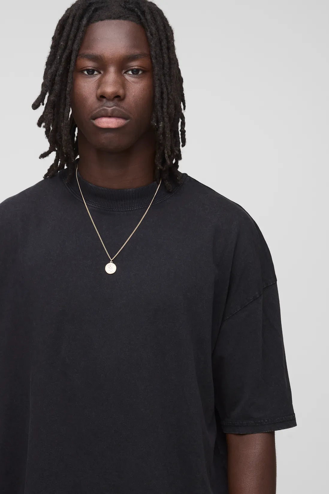 Black Oversized Official Over The Seam Printed T-Shirt