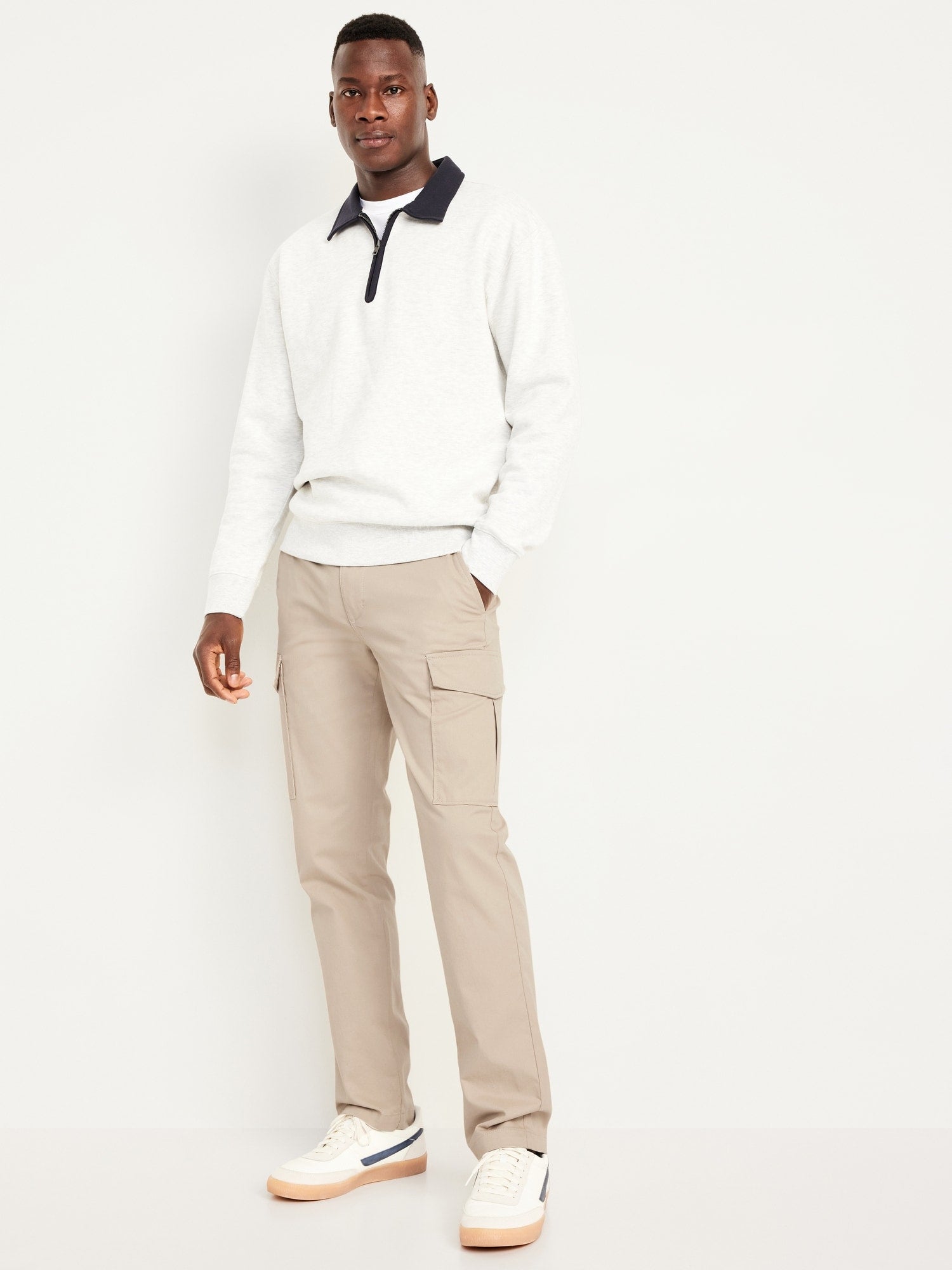 Chinos Straight Refined Tailored Cargo Pants