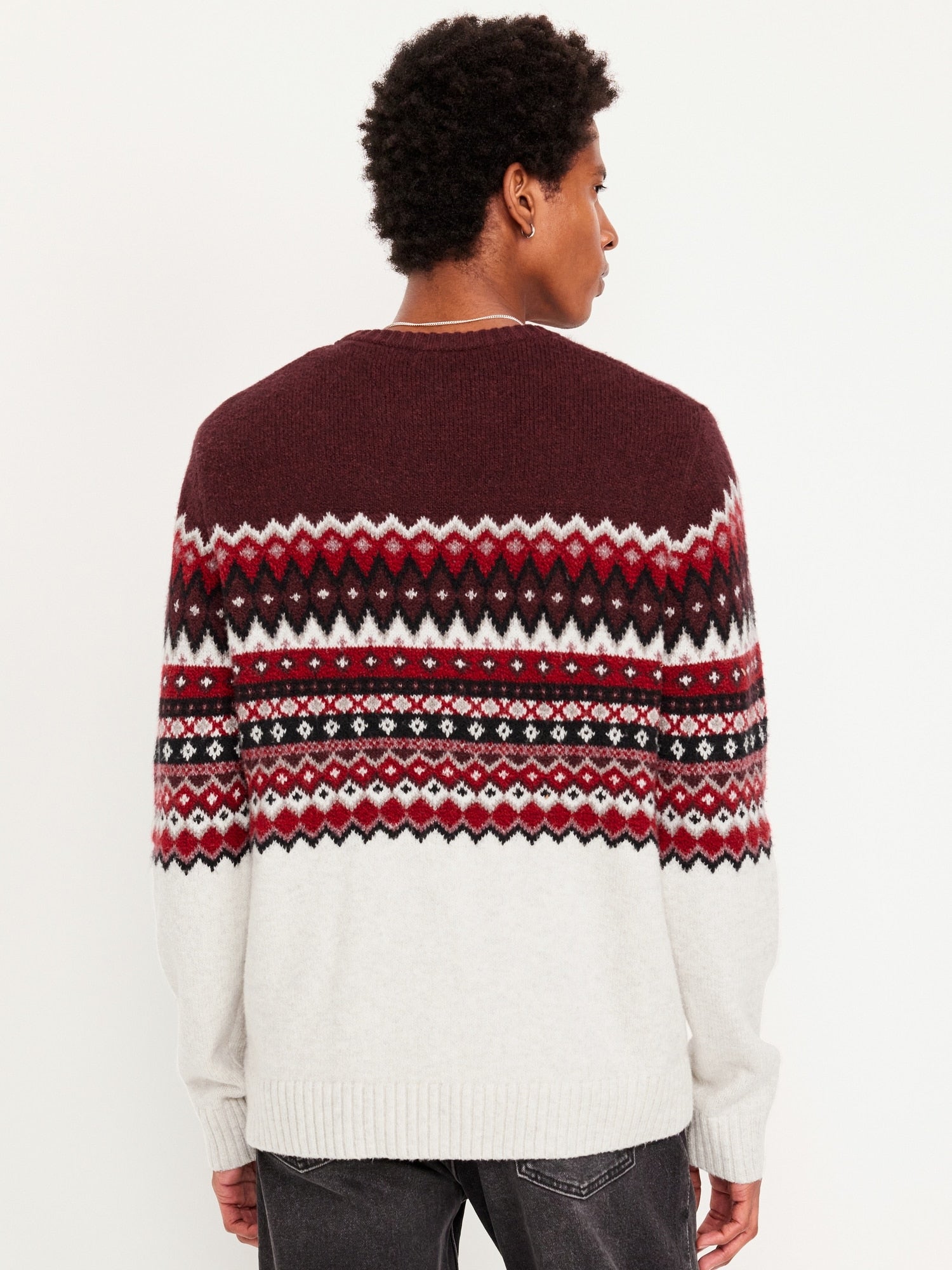 SoSoft Fair Isle Sweater red wine