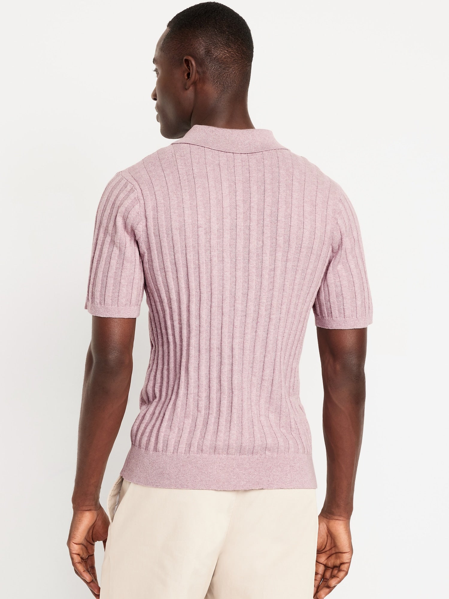 Ribbed Polo Sweater
