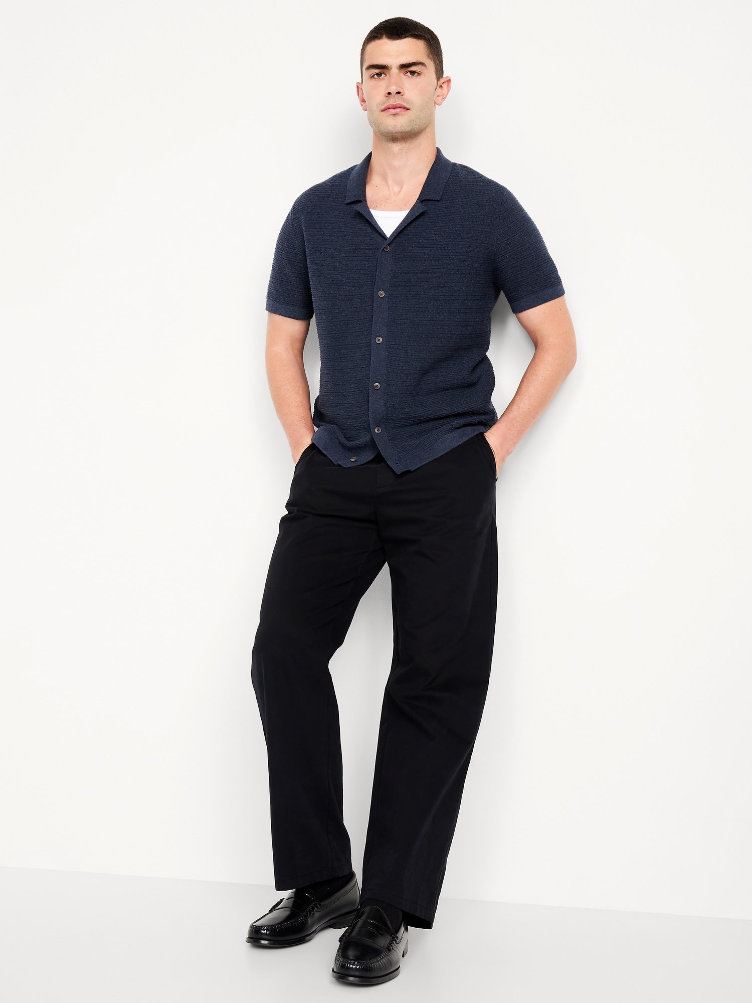 Short-Sleeve Camp Sweater