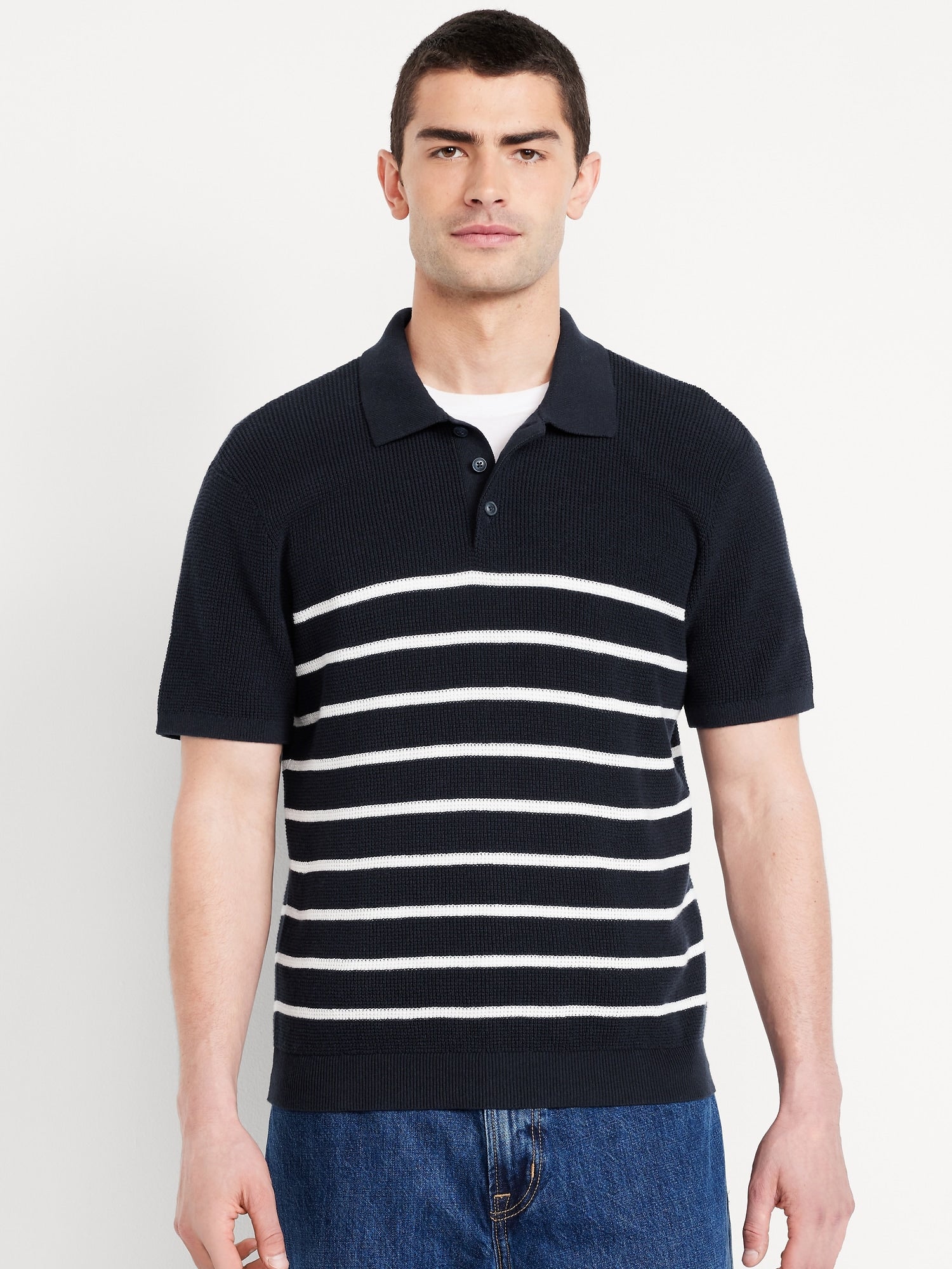 Short-Sleeve Sweater-Knit Polo