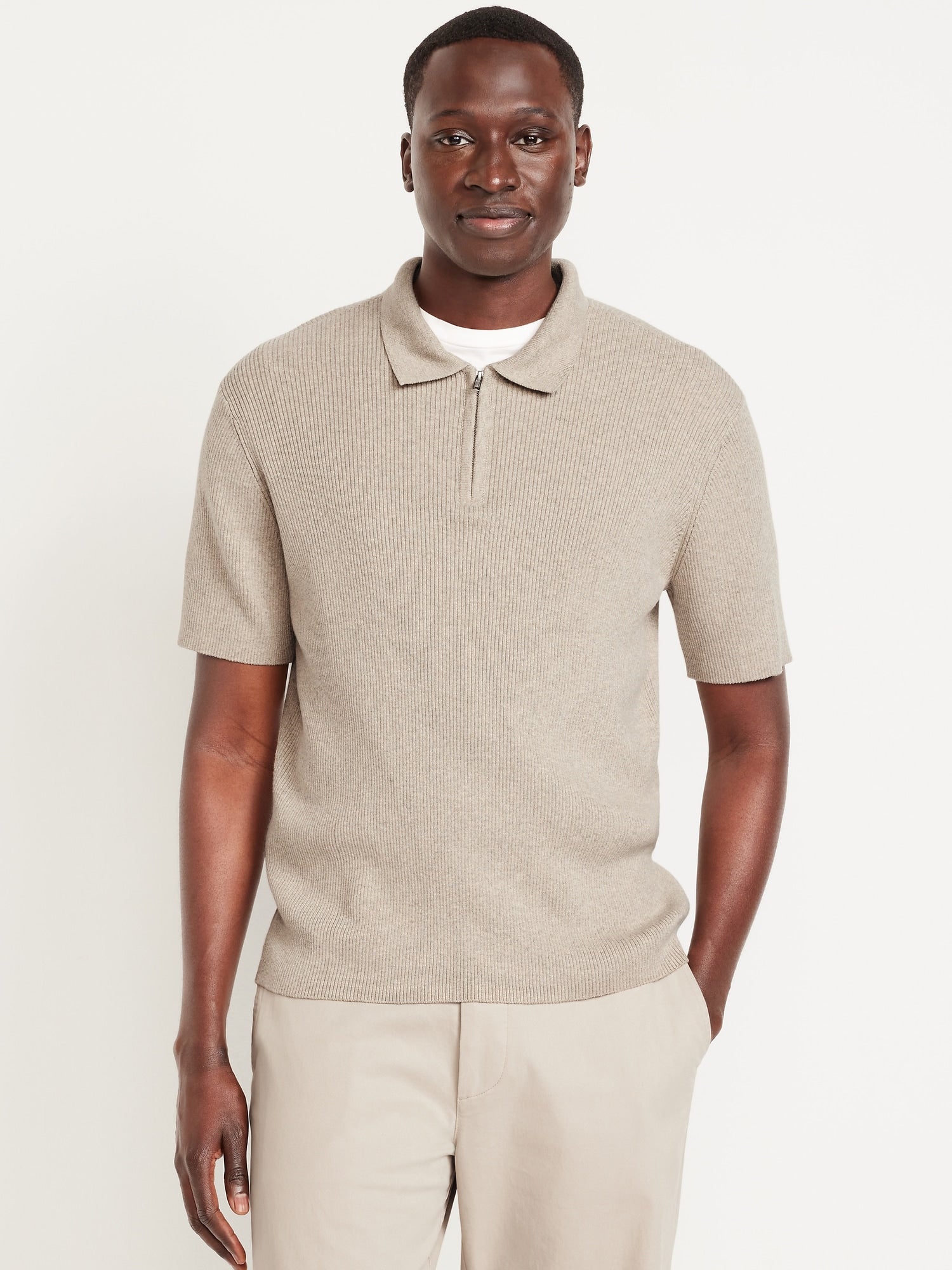 Short-Sleeve Sweater-Knit Polo