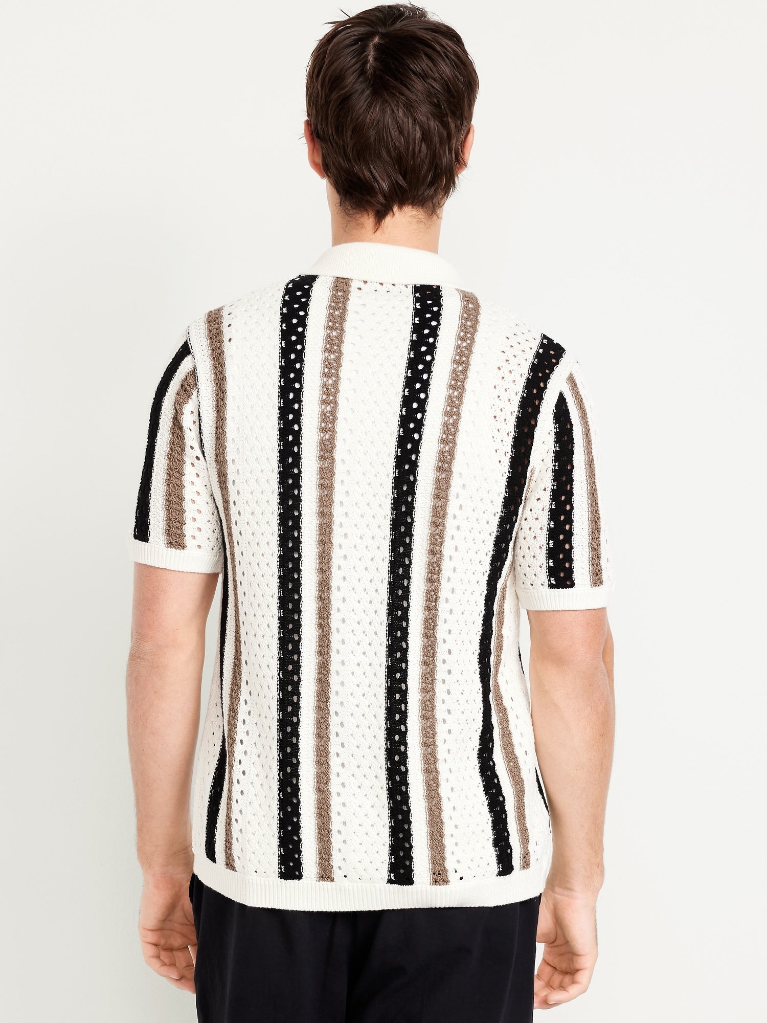 Open-Stitch Sweater Shirt
