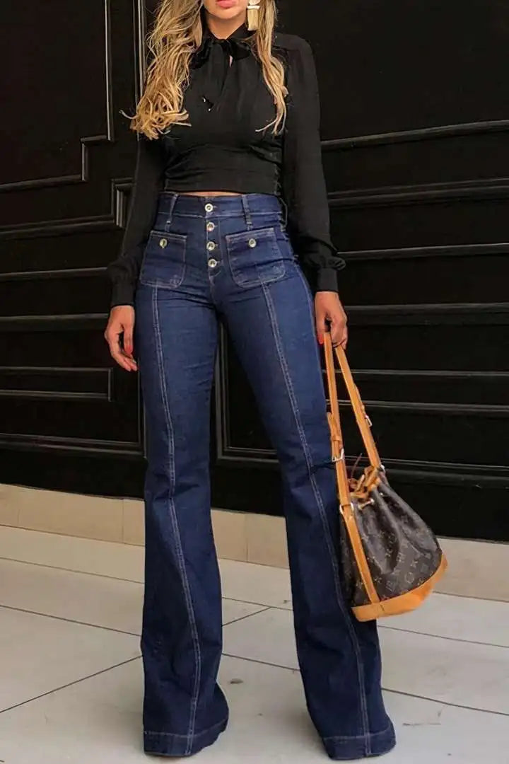Retro High Waist Stretch Jeans