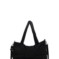 Women Fashion Elegant Solid Color Bowknot Nylon Cloth Shoulder Bag